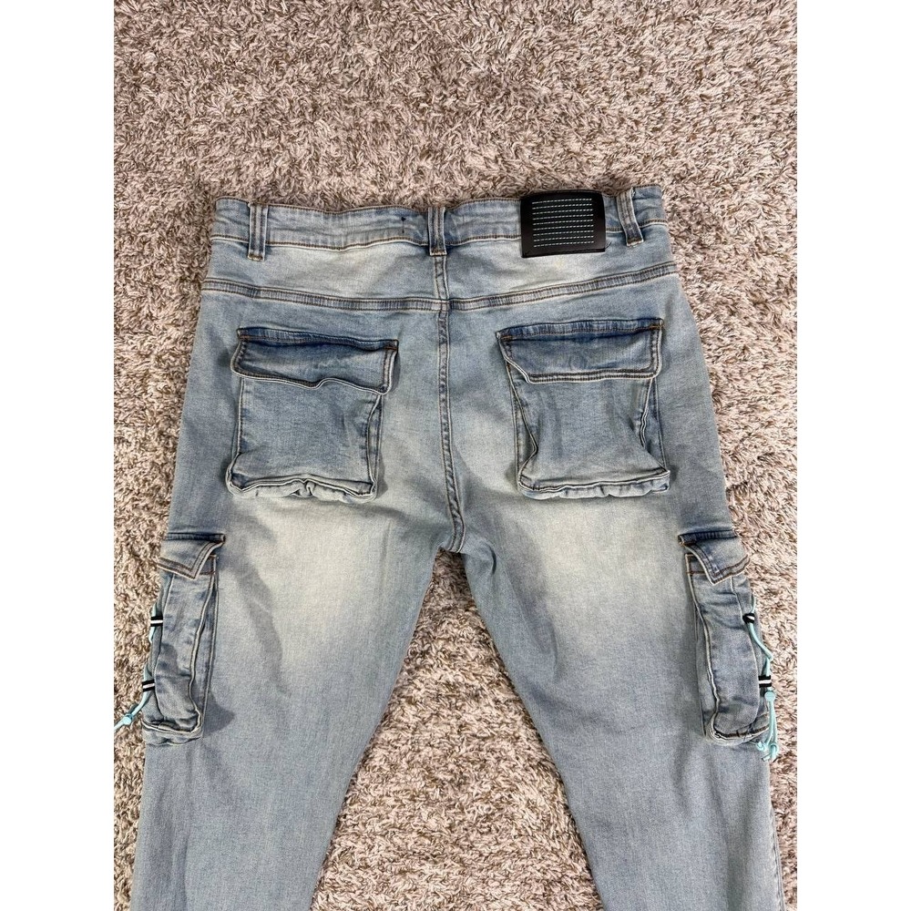 Serenede Cyber Cloud Cargo Blue Jeans Men's Size 38 - Picture 12 of 14